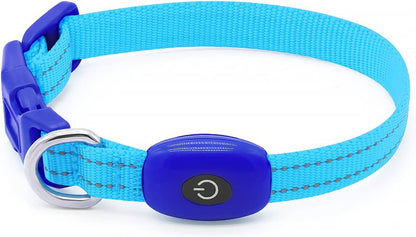 Puppy LED Dog Collars - USB Rechargeable Light up Dog Collar Adjustable Reflective Pet Collars Keep Your Small Dogs and Cats Be Seen & Safe in the Dark (XS, Royal Blue)