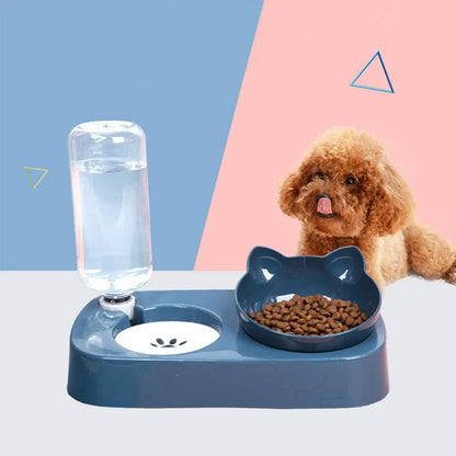 Pet Cat Bowl 15 Degrees Tilt to Protect Cervical Vertebrae Dog Cat Food Bowl Automatic Drinking Feeder Pet Feeding Supplies