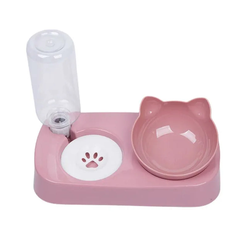 Pet Cat Bowl 15 Degrees Tilt to Protect Cervical Vertebrae Dog Cat Food Bowl Automatic Drinking Feeder Pet Feeding Supplies