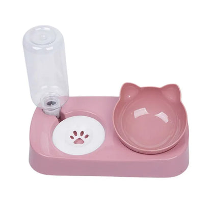 Pet Cat Bowl 15 Degrees Tilt to Protect Cervical Vertebrae Dog Cat Food Bowl Automatic Drinking Feeder Pet Feeding Supplies