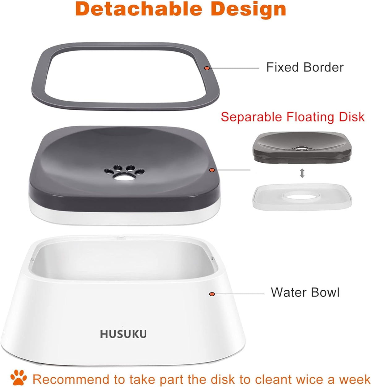 Dog Bowl Dog Water Bowl Pet Water Bowl Slow Water Feeder Dog Bowl No-Slip Pet Water Dispenser 35Oz Feeder Bowl