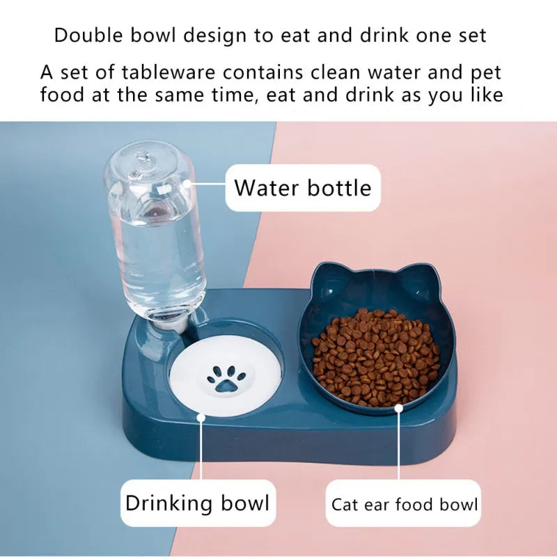 Pet Cat Bowl 15 Degrees Tilt to Protect Cervical Vertebrae Dog Cat Food Bowl Automatic Drinking Feeder Pet Feeding Supplies