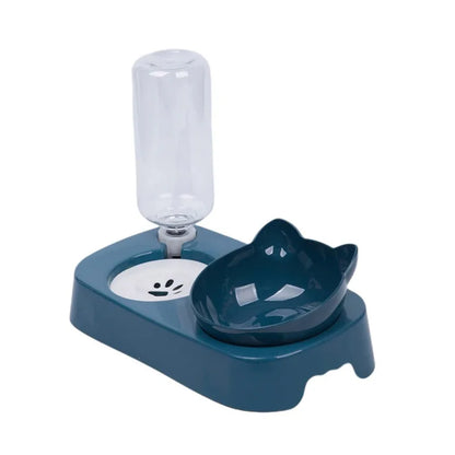 Pet Cat Bowl 15 Degrees Tilt to Protect Cervical Vertebrae Dog Cat Food Bowl Automatic Drinking Feeder Pet Feeding Supplies
