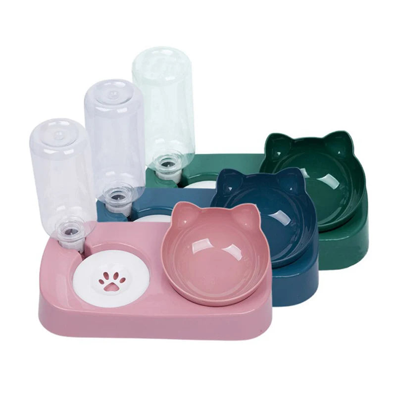 Pet Cat Bowl 15 Degrees Tilt to Protect Cervical Vertebrae Dog Cat Food Bowl Automatic Drinking Feeder Pet Feeding Supplies